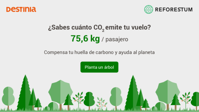 destinia reforestum huella de carbono